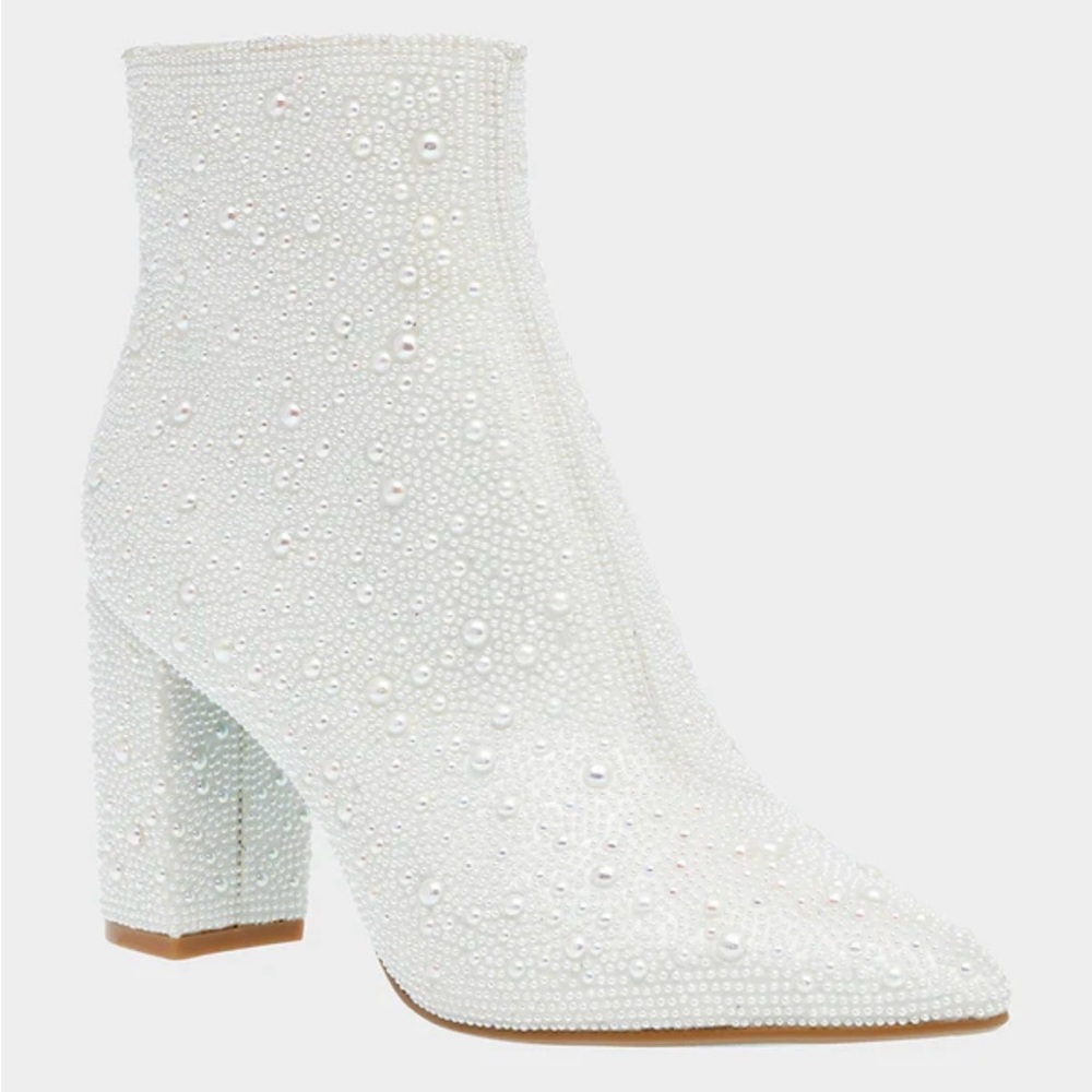 Betsey Johnson Cady Ivory Pearl Booties NWT
